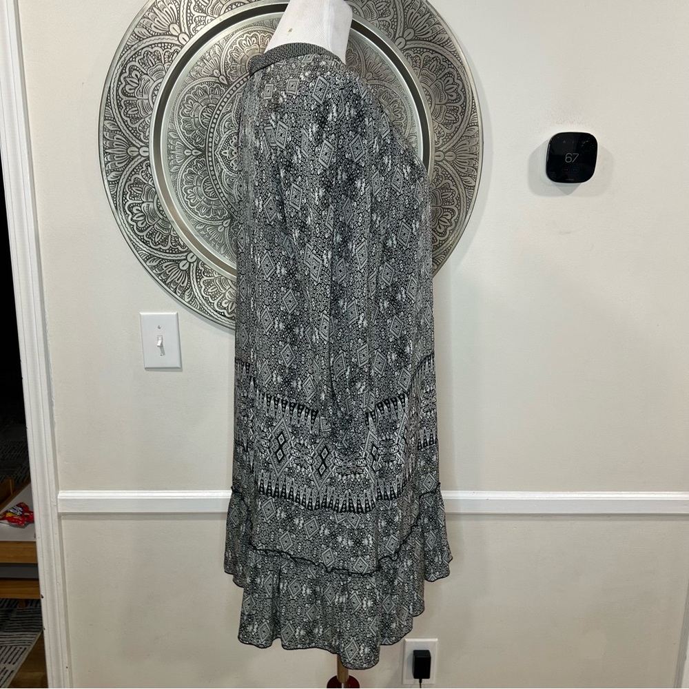 Tolani Black And White Pattern Mid-Length Dress-Size L - Picture 8 of 11